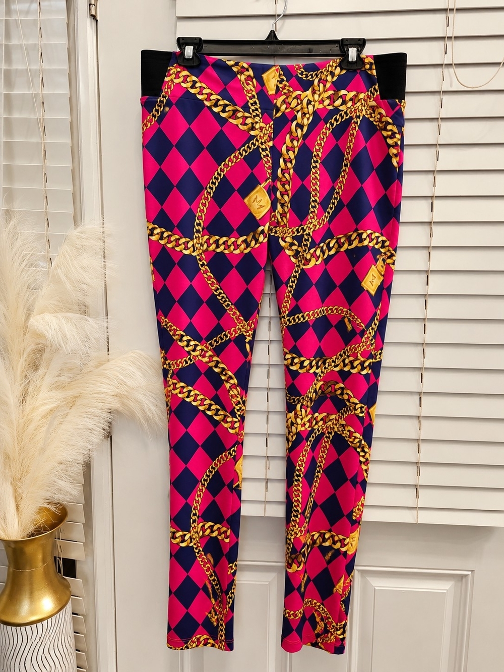 Nicki Minaj Pink & Navy Chain-Print Skinny Jeans
